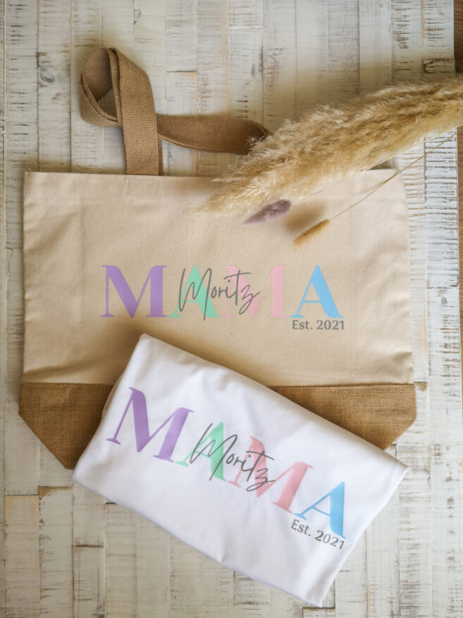 Personalisiertes T-Shirt Mama Pastell – Bild 2
